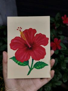🌺 Handmade Hibiscus Mini Painting | For Sale 🎨