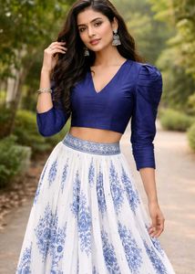 Stylish Blue Crop Top