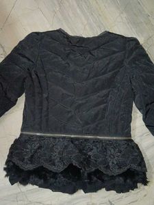 Black Lace Detail Jacket