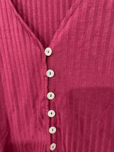 Red Button-Up Top
