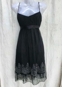 I. Elegant Black Embellished Dress