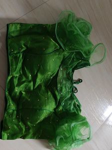 stylish parrot colour blouse with net sleeve
