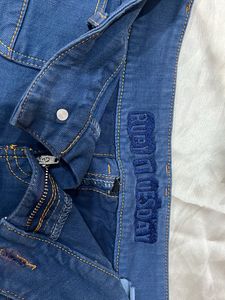 Denim Mid Blue Shorts.
