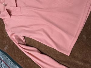 Cropped Long Sleeve Polo Shirt