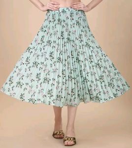 FREE SHIPPING Floral Midi A-line Flare Skirt