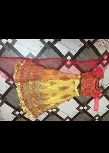 Yellow Embroidered Lehenga Choli Set