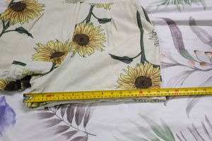 Sunflower Print Sleeveless Utility Romper