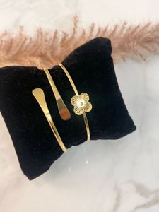 Gold Tone Floral Cuff Bracelet