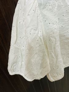 Chic White chickenkari Crop shirt