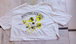 White Crop T-Shirt-oversized