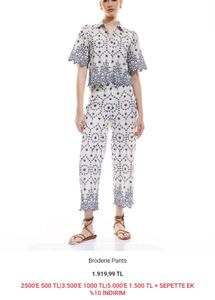 Embroidered White Palazzos with Mul lining