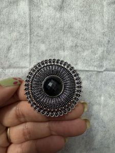 Antique Oxidized Silver Statement Ring