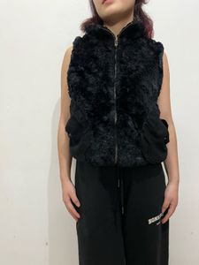 Fur Coat Black Vest