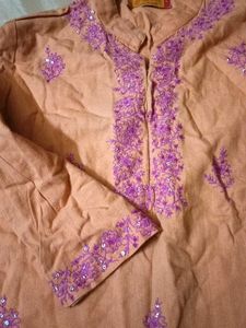 Embellished Orange Kurta - Shrishti