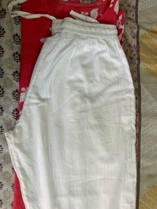 Red &amp; White Block Print Kurti