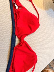 Tommy Hilfiger Red Triangle Bikini Top