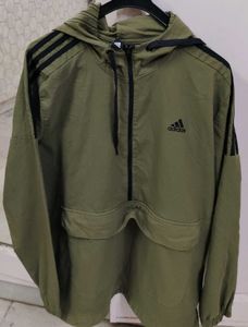 Adidas Green Lightweight Hoodie Jacket
