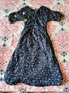 cottagecore navy blue dress⋆˚꩜｡
