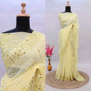 Original Mirror Work Saree