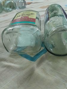 Set of 2 Empty Glass Bottles for DIY, etc