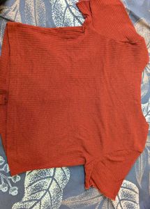 Cute Red Button-Up Top