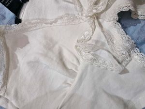 Chic White Lace Tie Front Cami Top