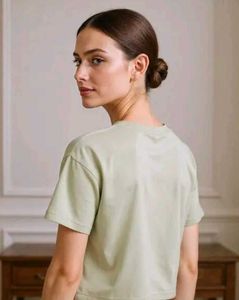 Shein Pastel Green Graphic T-Shirt