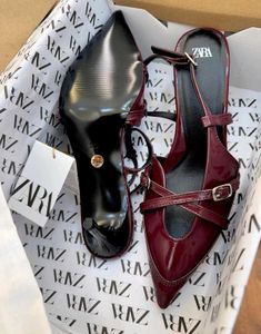 Zara Burgundy Heels