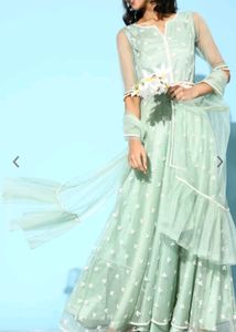 Price Drop: Green Anarkali Kurta Set