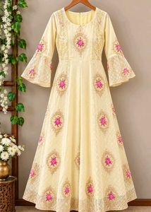 Beautiful yellow gown for haldi function