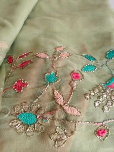 Embroidered Silk Saree