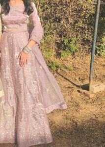 Elegant Lavender Lehenga Choli Set.
