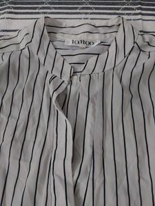 Striped V-Neck Long Sleeve Blouse