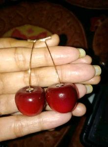 Cherry Red Edgy Beach Hanging Earrings...