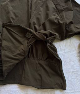 Olive green v neck batwing balloon sleeves top
