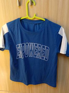 Blue "Empowered" Graphic T-Shirt