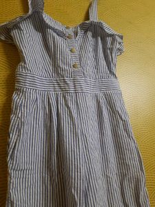 Blue And White Stripe Jumpsuit