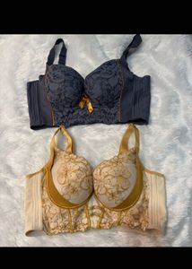 Elegant Lace & Floral Bras (Set of 2)