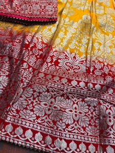 Vibrant Yellow &amp; Red Lehenga Choli Set