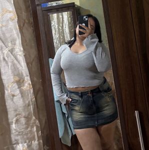 Grey Bell Sleeve Top
