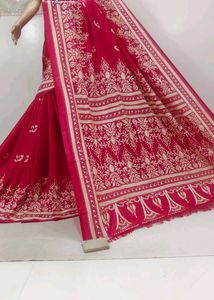 Hand Kantha Embroidery Saree