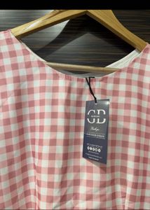 Chic Pink Gingham Fit &amp; Flare Dress