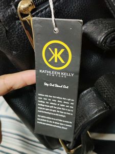 Kathleen Kelly Black Leather Backpack