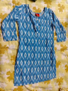 Blue Ikat Print Kurta