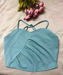 Ruched Blue Camisole Top