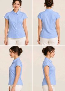 Classic Blue Striped Short Sleeve Shirt