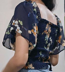 Floral Print Smocked Top