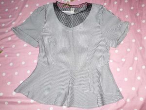 Chic Striped Peplum Top