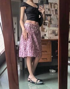 Floral purple midi skirt