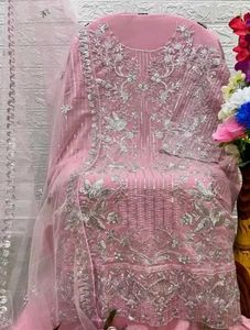 Stunning Grey Embroidered Kurta Set